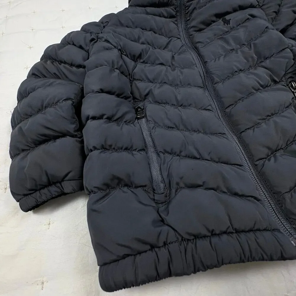 Ralph Lauren Puffer Coat Boys/Girls 24M Gray Quilted Jacket Preppy Pony
